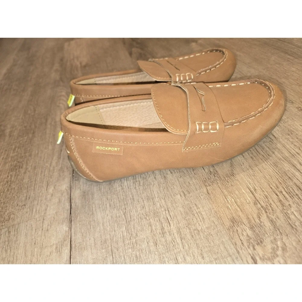 Rockport Boys Tan Leather Penny Loafers